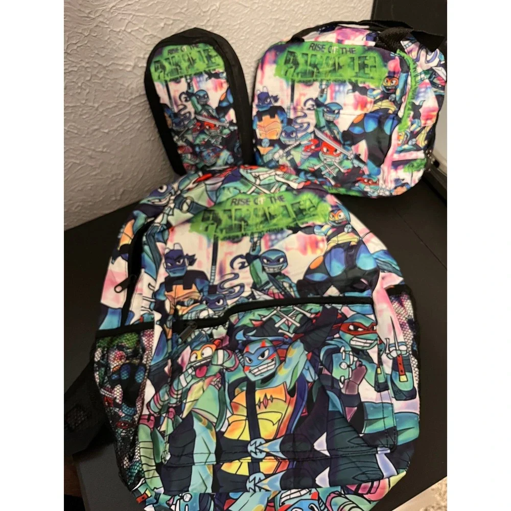 Rise of the Teenage Mutant Ninja Turtles 3pc Backpack Lunch Bag Pencil Case Set